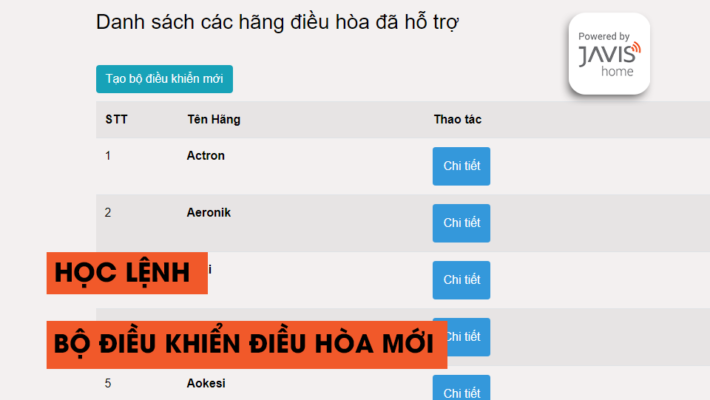 Các bước để học lệnh điều khiển điều hòa mới: