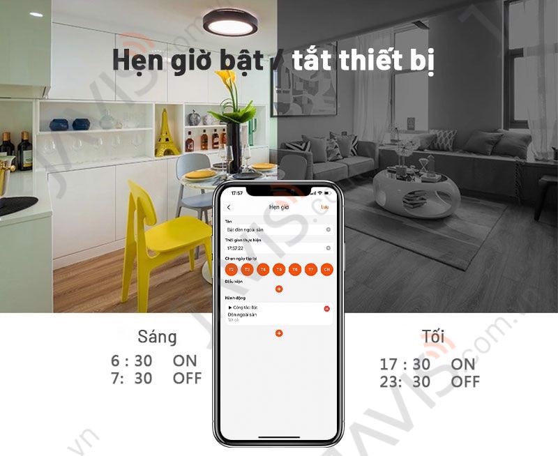 Công tắc Zigbee JAVIS 1 nút bấm cơ vuông màu xám