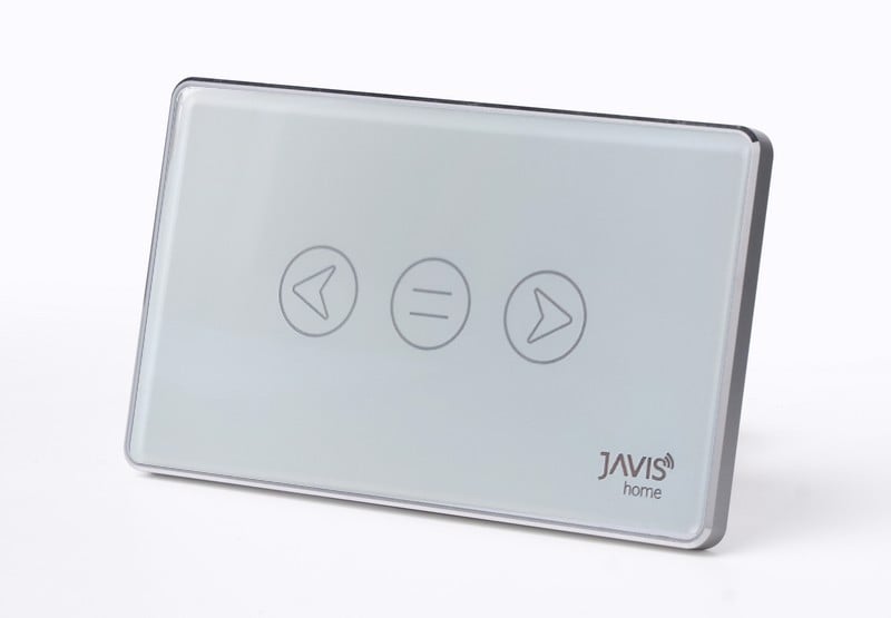 Công tắc cửa cuốn, cửa cổng Wifi Pro JAVIS chữ nhật trắng viền bạc